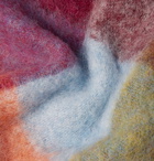 Acne Studios - Vally Fringed Logo-Appliquéd Checked Knitted Blanket - Multi