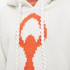 JW Anderson Men's Anchor Logo Hoody in White/Orange