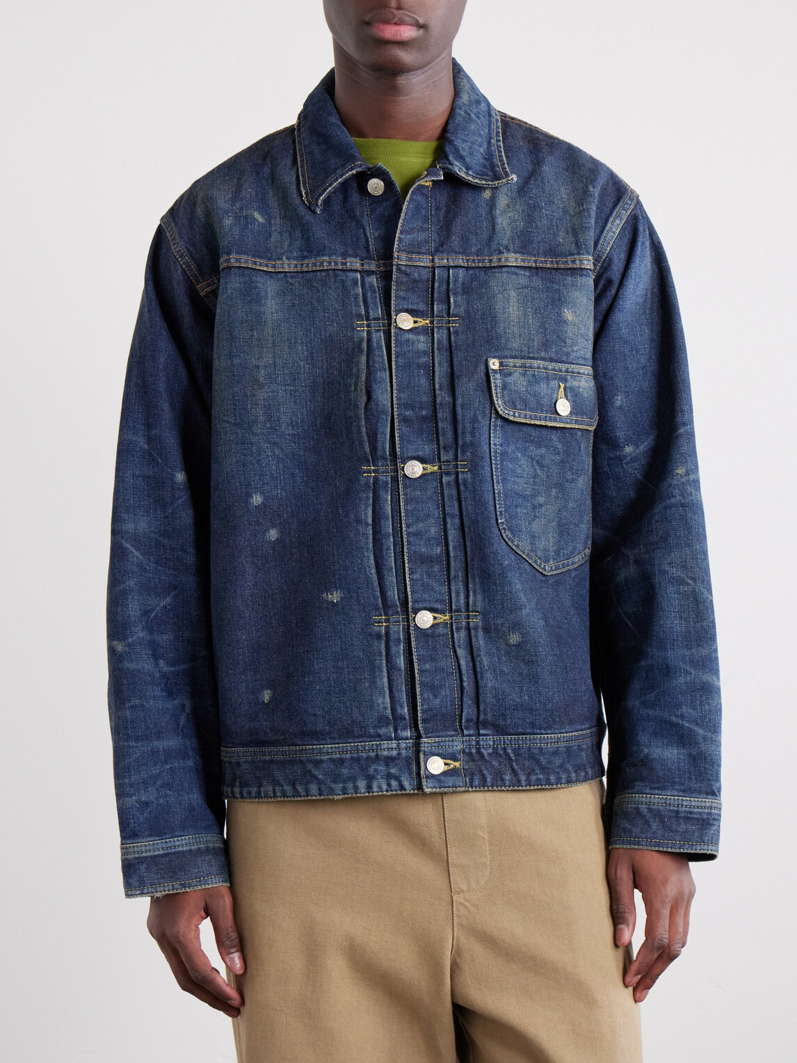Beams Plus - Digger Distressed Denim Jacket - Blue