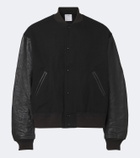 Visvim Wool, linen, and leather varsity jacket