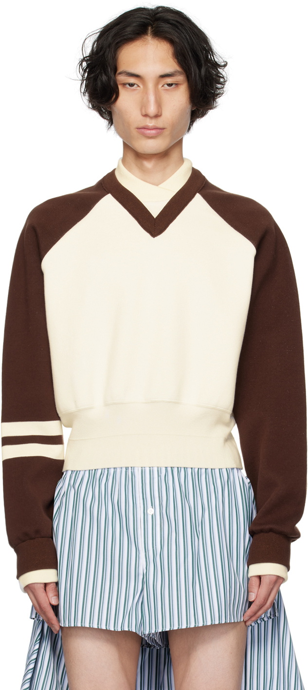 Meryll Rogge Brown & Off-White Layered Sweater