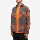 Wax London Men's Whiting Overshirt in Orange/Grey