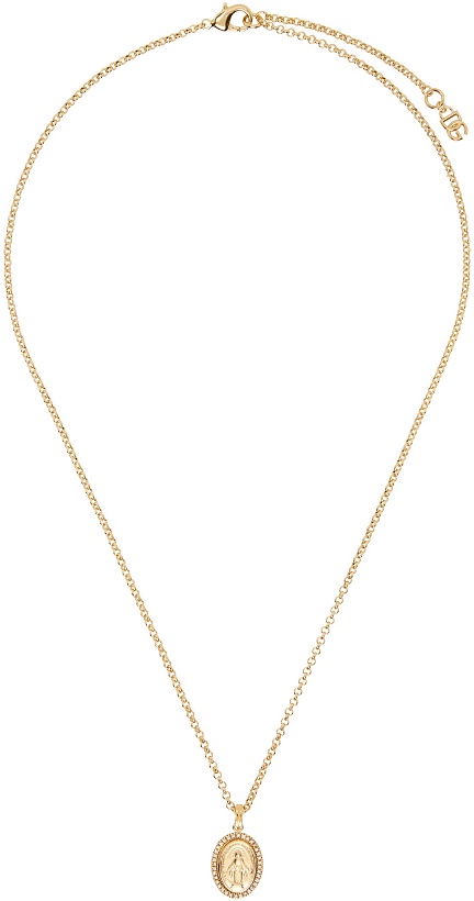 Photo: Dolce & Gabbana Gold Graphic Pendant Necklace