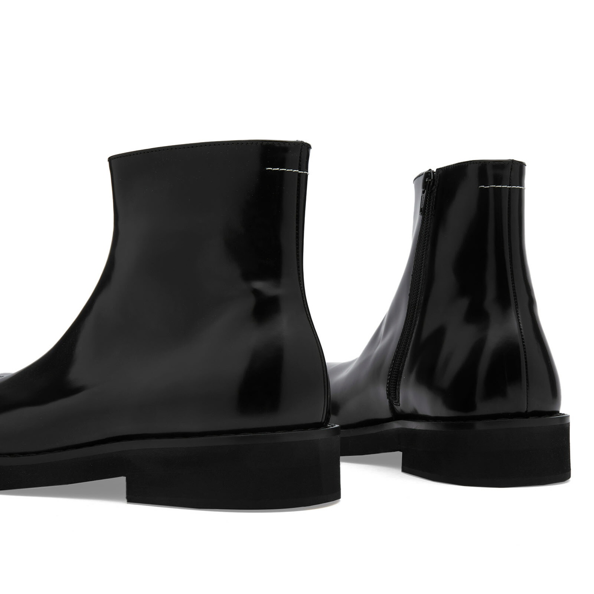 ブーツその他 MM6 MAISON MARGIELA LEATHER BOOTS MM6 Maison Margiela Trunk Leather Boots | Black | FARFETCH