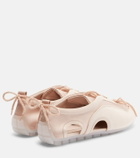 Simone Rocha Cutout suede-trimmed satin sneakers