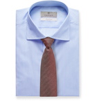 Canali - Light-Blue Impeccabile Slim-Fit Striped Cotton-Poplin Shirt - Blue