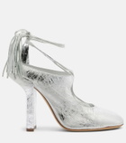Dries Van Noten Metallic leather mules