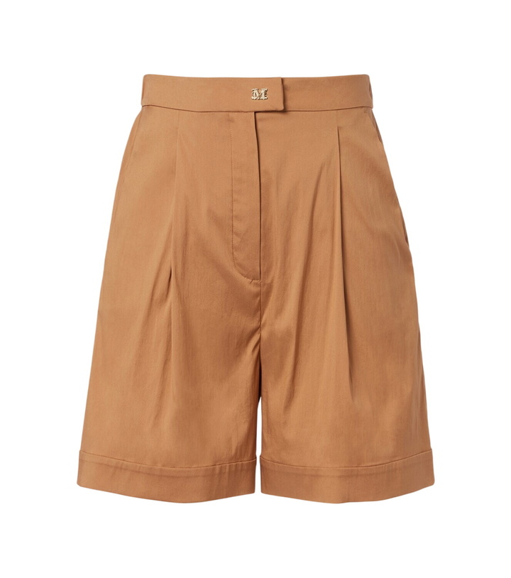 Photo: Max Mara Medeola pleated cotton-blend Bermuda shorts