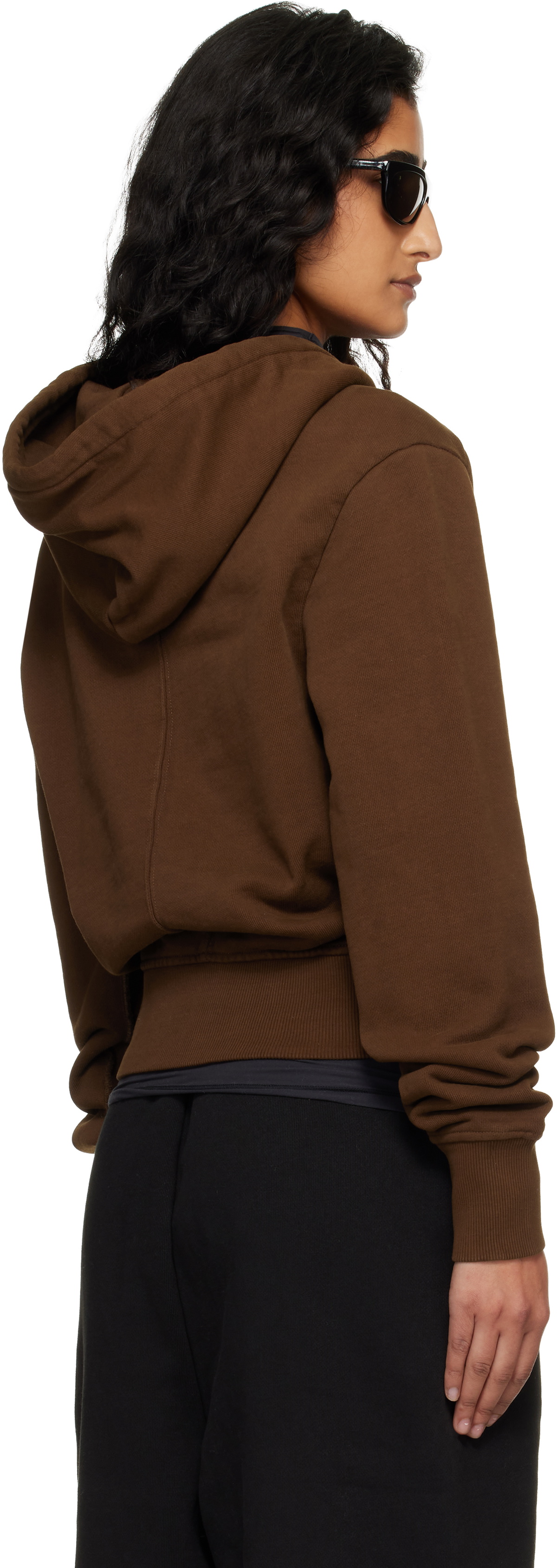 Entire Studios Brown Slim Zip Up Hoodie