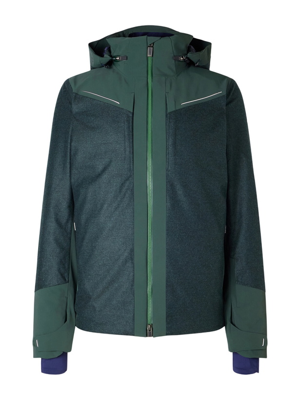 Photo: Kjus - Frostline Padded Shell-Trimmed Wool Hooded Down Jacket - Green