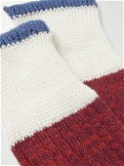Corgi - Striped Ribbed Cotton Socks - Orange