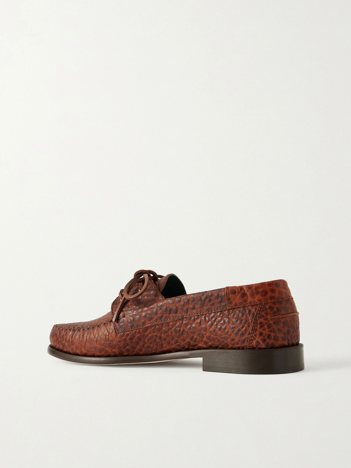 VINNY's - Millo Croc-Effect Leather Boat Shoes - Brown