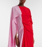 JW Anderson Draped caped silk midi dress