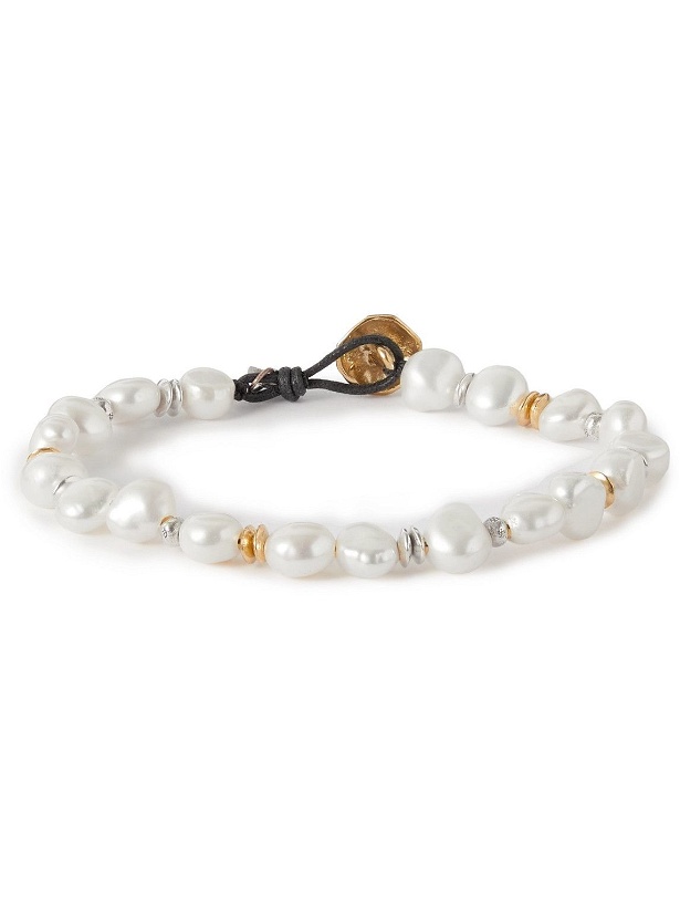 Photo: Peyote Bird - White Sands Pearl, Gold-Filled and Silver Bracelet