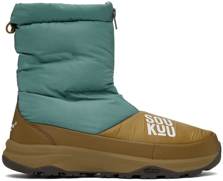 Photo: UNDERCOVER Green & Beige The North Face Edition Soukuu Nuptse Boots