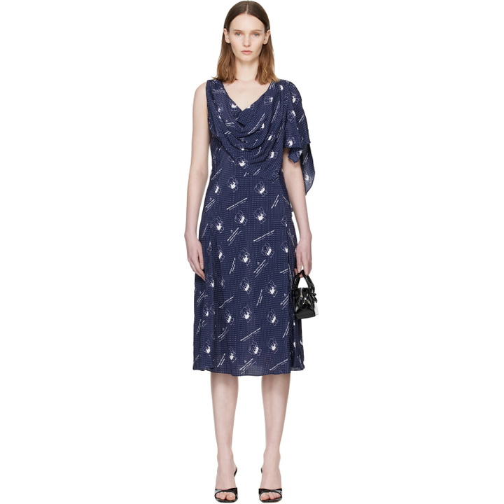 Photo: Sandy Liang Navy Sonata Midi Dress