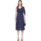 Sandy Liang Navy Sonata Midi Dress