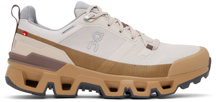 Photo: On Off-White & Brown Cloudwander Waterproof Sneakers