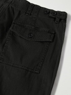 James Perse - Flight Straight-Leg Slub Cotton-Blend Twill Drawstring Trousers - Black