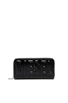 Diesel Long zip wallet in logo-embossed leather - Zip-Round Wallets Mens in Black