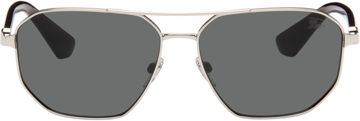 Photo: Burberry Silver Metal Shield Aviator Sunglasses​