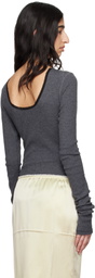 Commission Gray Reversed Henley Bodysuit