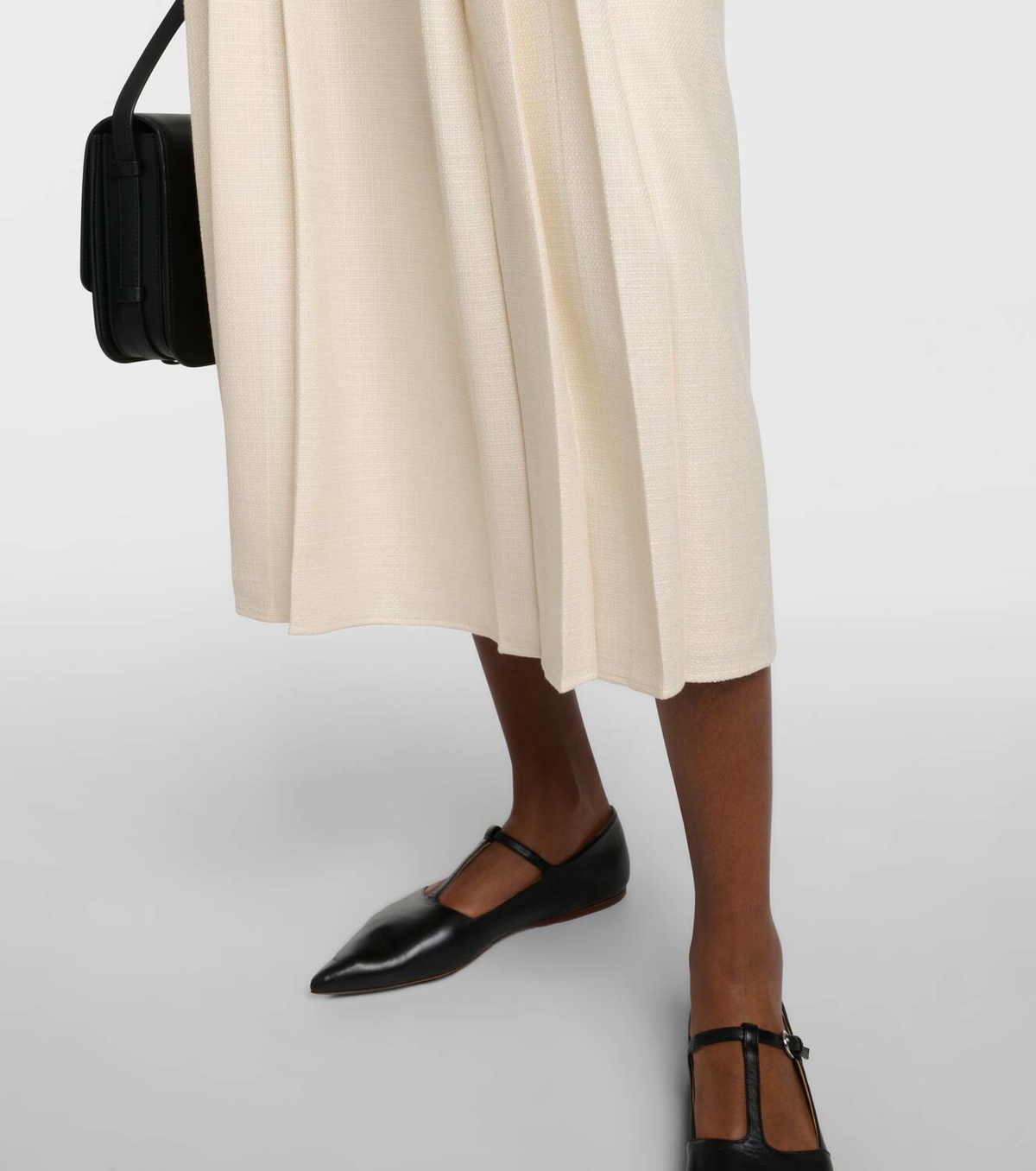 Gabriela Hearst Lerna pleated wool and silk midi skirt