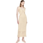 Rabanne Beige Handmade Crochet Midi Dress