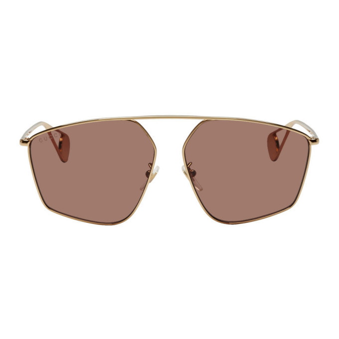 Photo: Gucci Gold Oversized Evolution Sunglasses