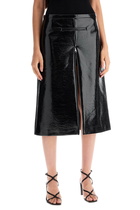 COURREGES vinyl midi skirt in seven Black