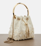 Jimmy Choo Bon Bon Small embellished satin bucket bag