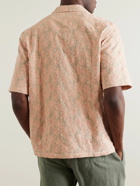 Officine Générale - Eren Camp-Collar Embroidered Cotton Shirt - Orange