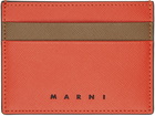 Marni Orange & Brown Colorblock Card Holder