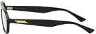 Bottega Veneta Black Rectangular Shiny Glasses