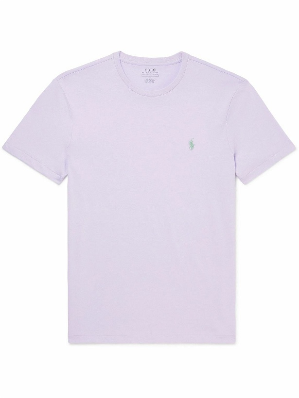 Photo: Polo Ralph Lauren - Logo-Embroidered Cotton-Jersey T-Shirt - Purple