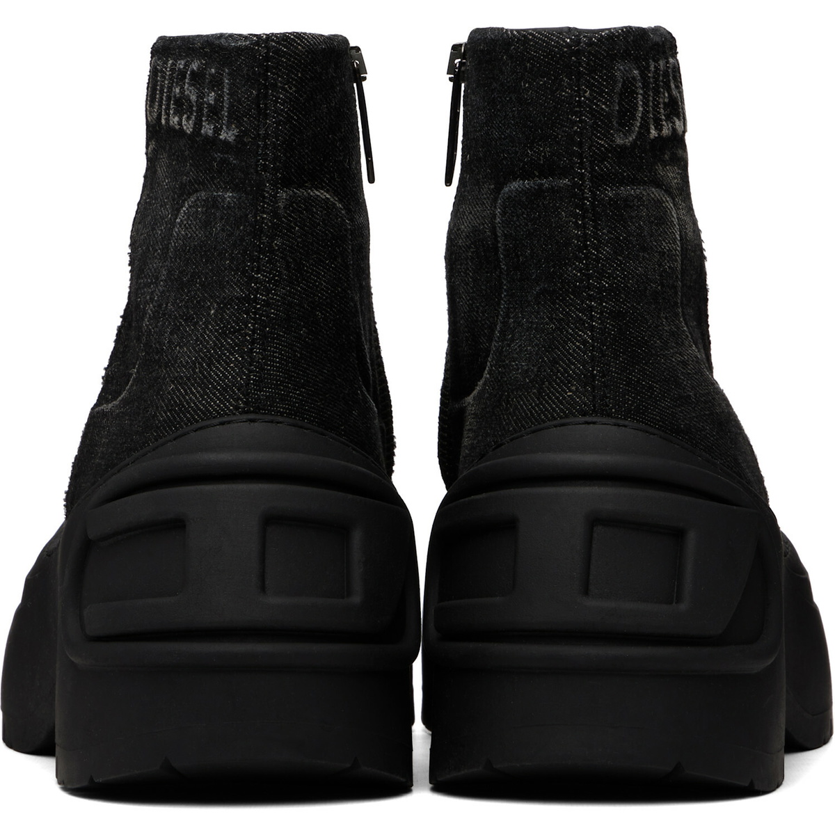 Diesel Black D-Donald Denim Ankle Boots