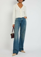 Paige Demetra Frilled Knit Cardigan White