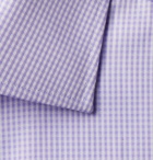 CANALI - Cutaway-Collar Checked Cotton Shirt - Purple