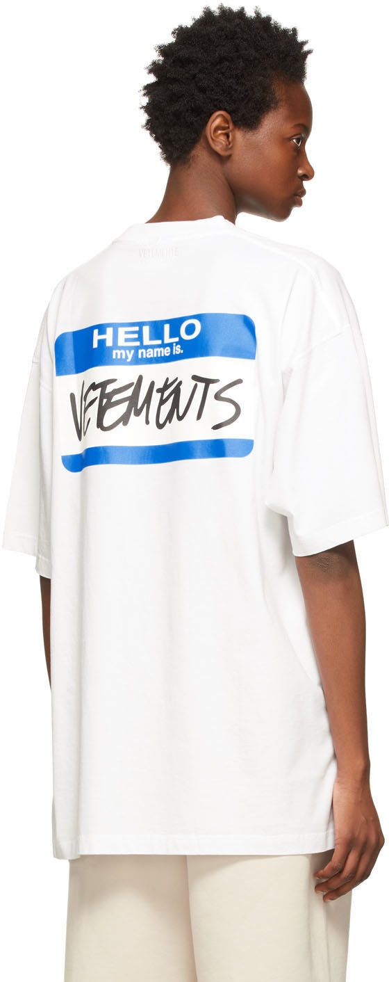 VETEMENTS White 'My Name Is Vetements' T-Shirt Vetements