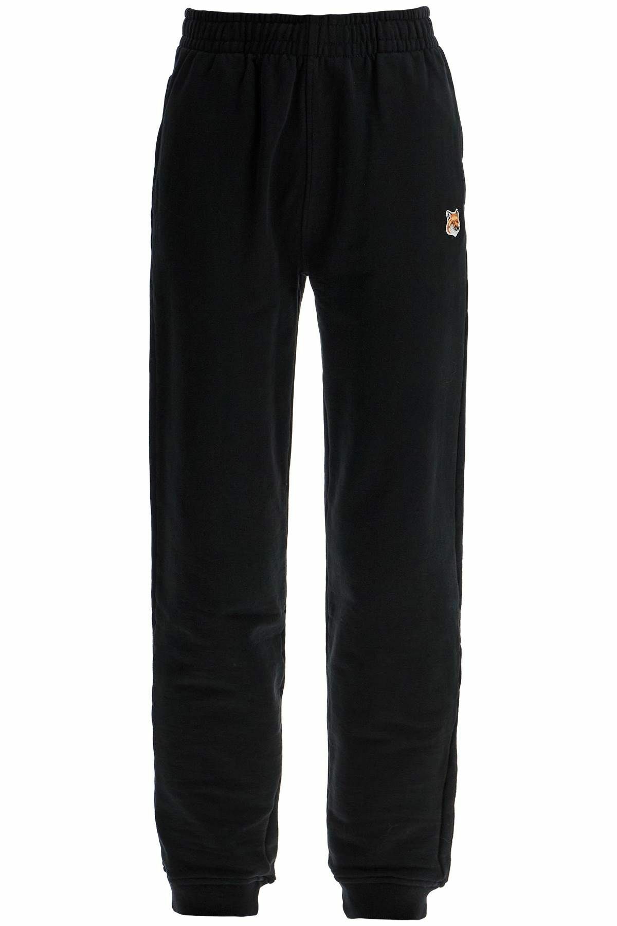 MAISON KITSUNE fox head jogging pants Black
