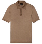 Dunhill - Herringbone-Knit Mulberry Silk Polo Shirt - Camel