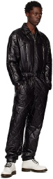 System Black Quilted Jumpsuit