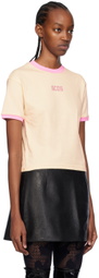 GCDS Beige Bling T-Shirt