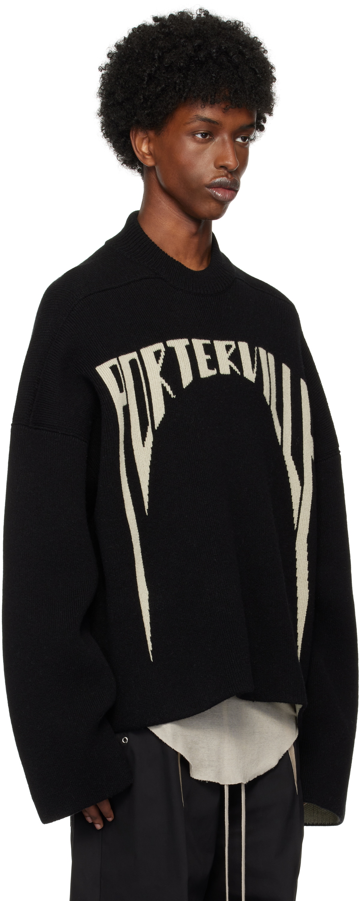 Rick Owens Black Porterville Jumbo Sweater Rick Owens