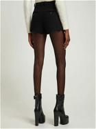 SAINT LAURENT - High Waist Wool Tweed Shorts
