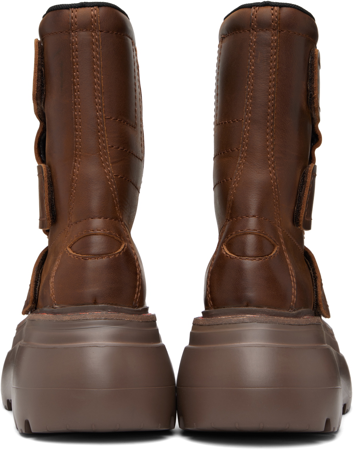 R13 Brown Chunky Racing Boots