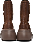 R13 Brown Chunky Racing Boots