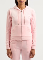 Juicy Couture Robertson Hooded Velour Sweatshirt Light Pink