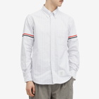 Thom Browne Men's Striped Oxford Shirt in Medium Grey