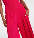 Alaïa Pleated knitted strapless jumpsuit